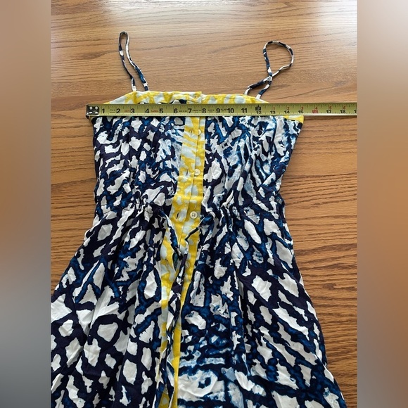 Rachel Rachel Roy Blue & Yellow Abstract Print Button Up Dress Size Small - Picture 10 of 11